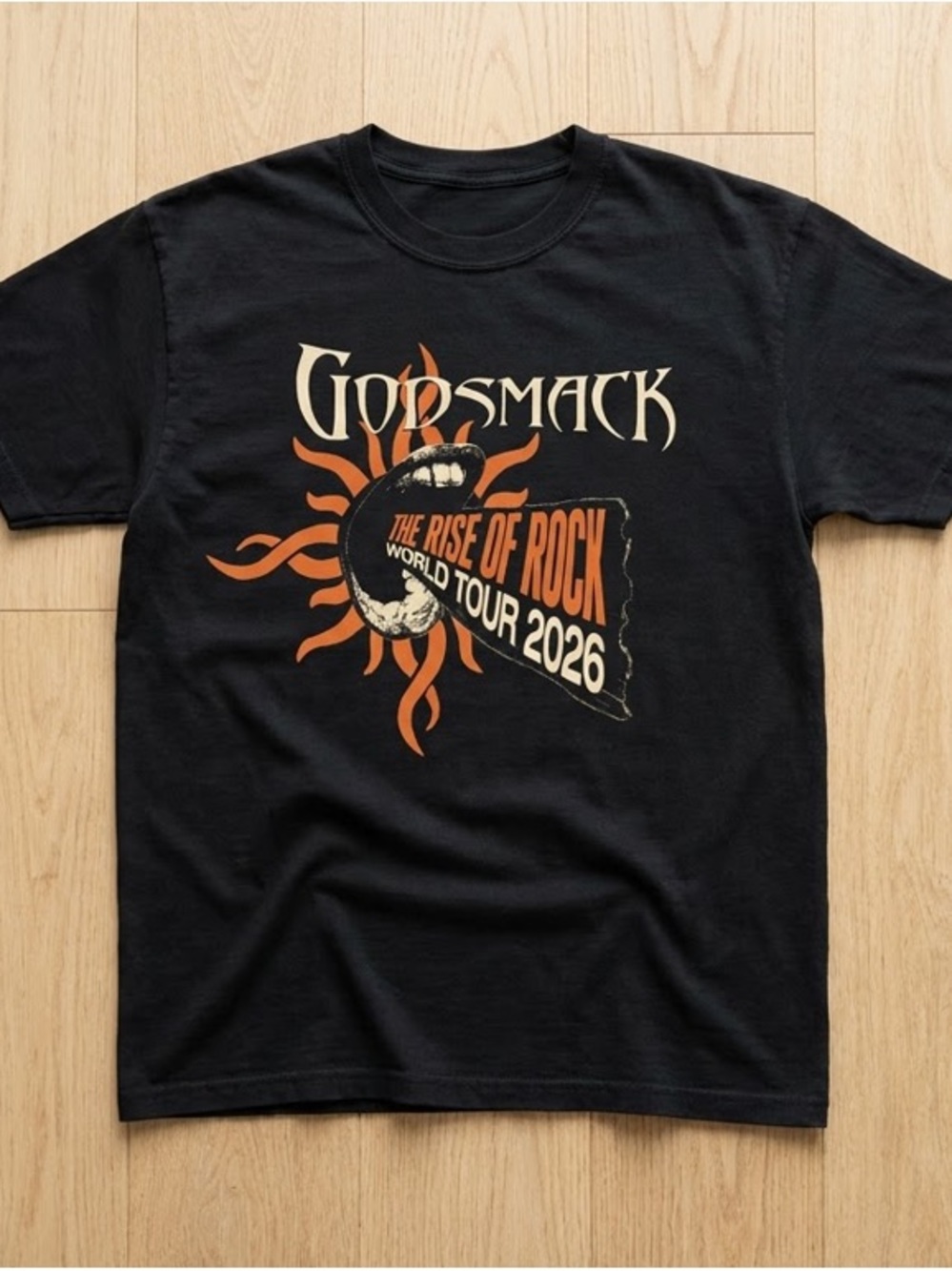 Black "The Rise of Rock" Tour T‑Shirt
